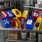 Thumbnail image #2 for Quantum QSB203 Nesting Polypropylene Shelf Bin with 7 Divider Slots, 4-1/8 x 17-7/8 x 6 Inches Case of 20