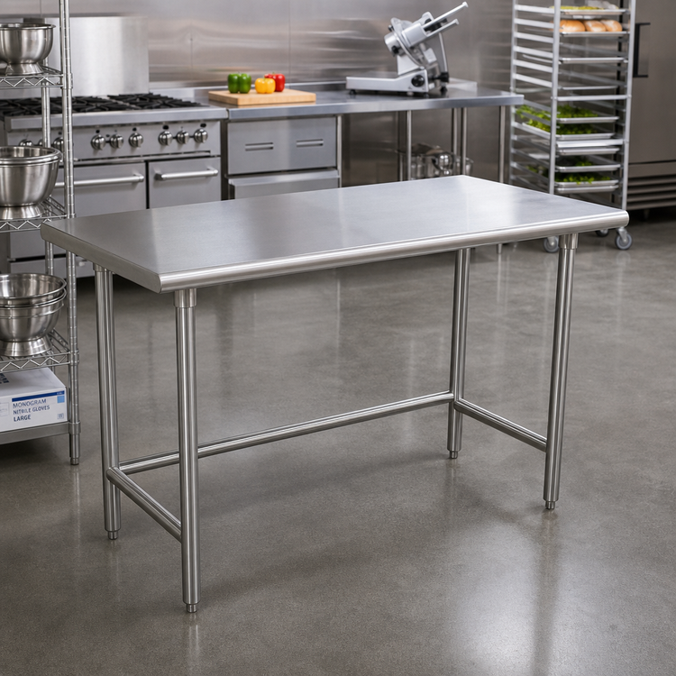 Product image #2 for Advance Tabco 72" x 36" 14 Gauge 304 Stainless Steel Flat Top Work Table with Open Base