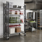 Thumbnail image #2 for Cambro Camshelving® Elements EST213681V5480 High-Density Top Rail Stationary Starter Shelving, 5-Tier, 21 x 36 x 81 in, 2,400-lb Capacity