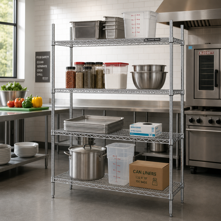 Product image #2 for Advance Tabco Special Value Series Heavy Duty Chrome Plated Wire Shelf, 60W x 24D