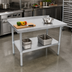 Thumbnail image #2 for John Boos Stallion 60 x 24 Inch Stainless Steel Budget Work Table with Backsplash and Undershelf