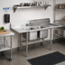 Thumbnail image #2 for Advance Tabco Regaline 2-Compartment Stainless Steel Sink with Left and Right-Hand 36-Inch Drainboards, 16 x 20-Inch Bowls