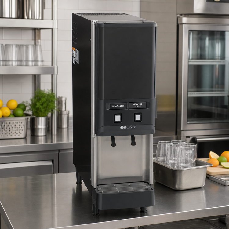 Product image #2 for BUNN Silver Series JDF-2S 2-Flavor Cold Beverage System, Push-and-Hold, Unlit Door