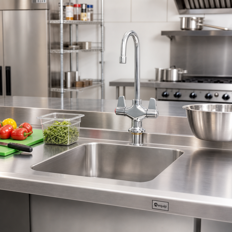 Product image #2 for equip Single-Hole Deck-Mount Mixing Faucet with 3-Inch Rigid Gooseneck and Ceramic Cartridges