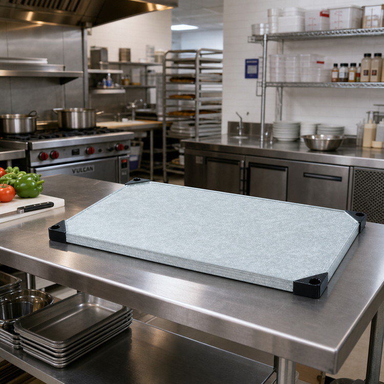 Product image #2 for Quantum 36"W x 24"D Solid Galvanized Steel Shelf with Marine Edge, 18 Gauge