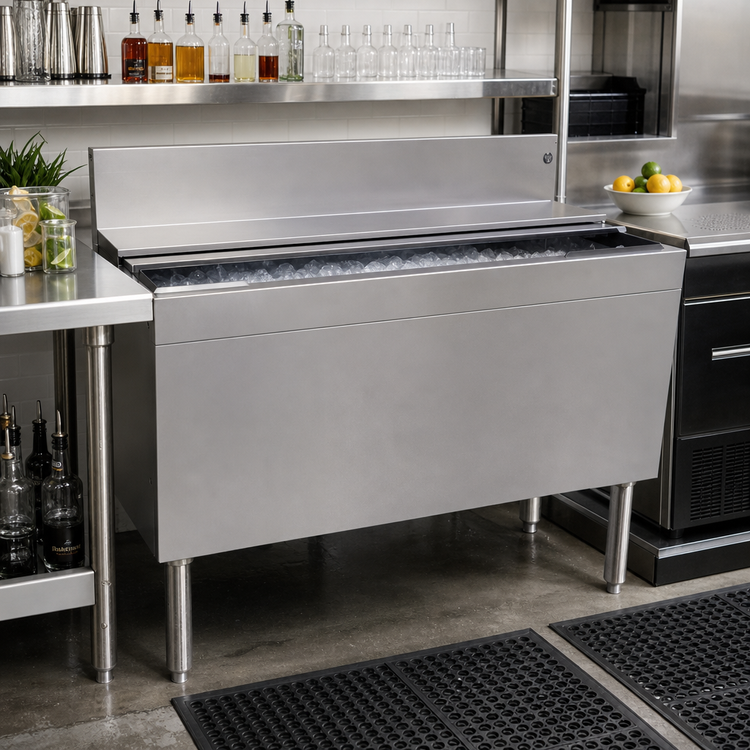 Product image #2 for Glastender Extra Deep 42-Inch Underbar Ice Bin with 10-Circuit Cold Plate