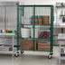 Thumbnail image #2 for Quantum Stationary Wire Security Cage with Doors and Panel Set, 60W x 24D x 63H, Green Epoxy