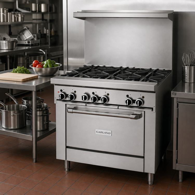 Product image #2 for Garland GFE Starfire Pro 36-Inch Gas Restaurant Range with 6 Open Burners, Standard Oven, and Electronic Spark Ignition