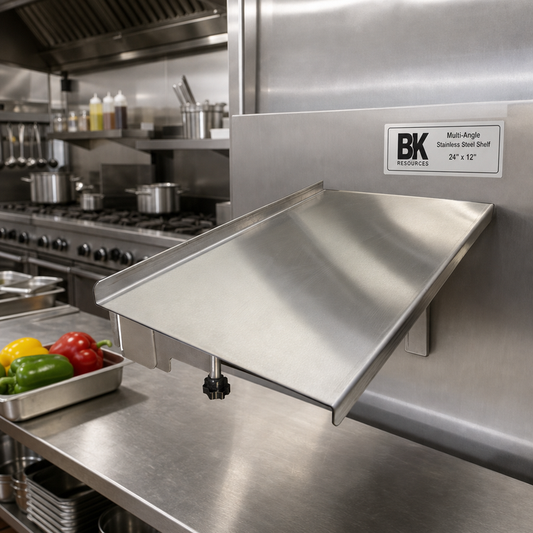 Product image #2 for BK Resources 24 Inch x 12 Inch Multi-Angle Stainless Steel Shelf