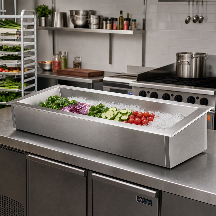 Product image #2 for La Rosa Refrigeration 4029-ICD 2-Pan Drop-In Ice-Cooled Cold Pan