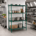 Thumbnail image #2 for Eagle Valu-Gard Quad-Adjust 4-Tier Stationary Wire Shelving Starter Unit, 36 x 24 x 74 Inches, Green Epoxy
