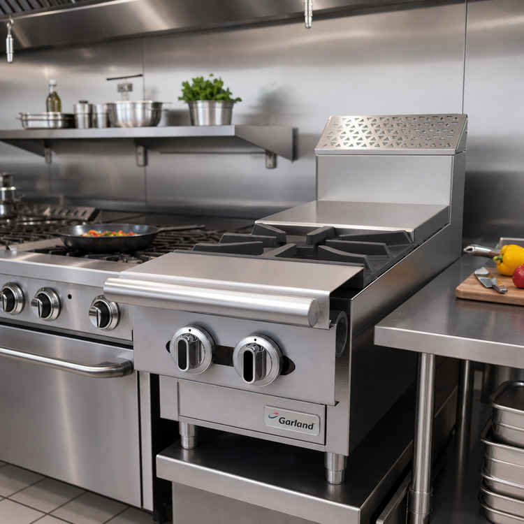 Product image #2 for Garland Cuisine Series 12-Inch Modular Gas French Top Add-A-Unit with Open Burner and Hot Top