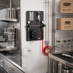 Thumbnail image #2 for Krowne KBP-PF1 Beer Pump Panel, Wall-Mounted Cooler Panel with 1 Beer Line, Empty Keg Detector, and Air-Driven Pump
