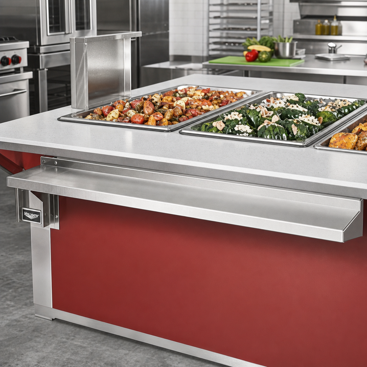 Product image #2 for Vollrath 4-Series Signature Server ADA Operator-Side Plate Rest with Lift-Off Bracket, 46 Inch x 7 Inch