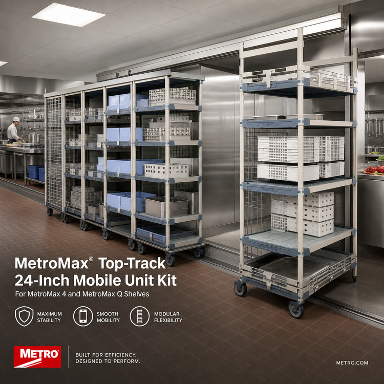 Product image #2 for MetroMax Top-Track 24-Inch Mobile Unit Kit for MetroMax 4 and MetroMax Q Shelves