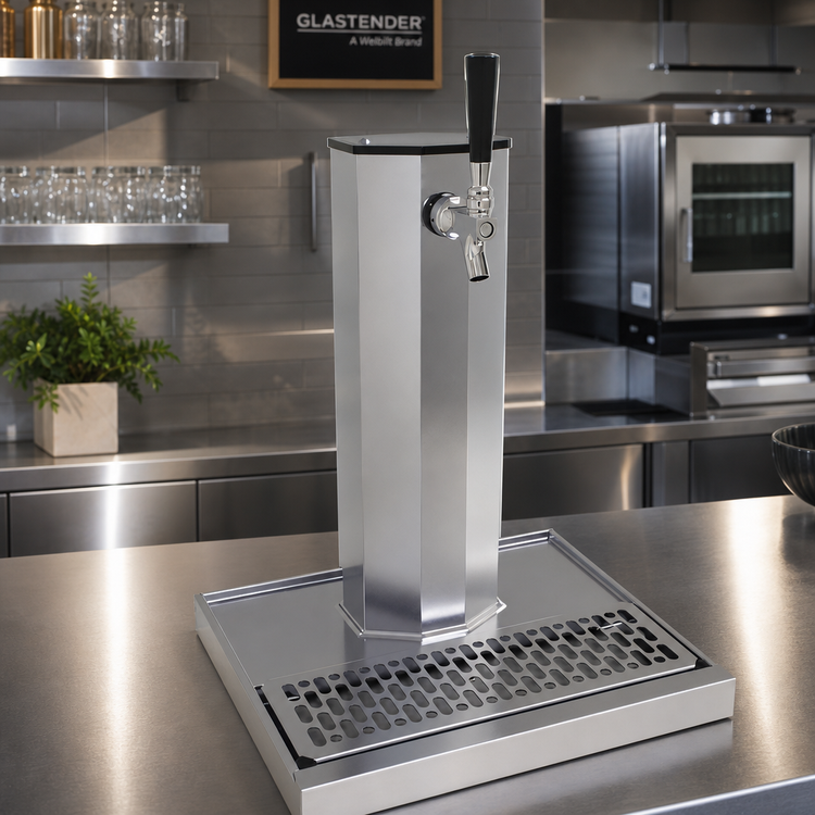 Product image #2 for Glastender Countertop Single-Faucet Glycol-Cooled Stainless Steel Column Draft Dispensing Tower