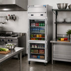 Thumbnail image #2 for Beverage Air Cross Temp® CT12-12HC-1HG 2-Section Convertible Reach-In Refrigerator/Freezer with Locking Glass Doors, 18 Cu. Ft.
