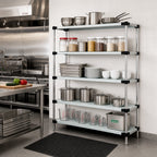 Thumbnail image #2 for Quantum WRS5-54-1472SS 72"W x 14"D x 54"H 304 Stainless Steel Solid Shelving Starter Kit with 5 Shelves