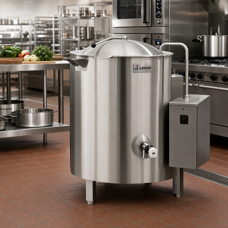 Product image #2 for Legion HEC-20 20-Gallon Insulated Self-Contained Electric Steam Kettle, 12 kW, 2/3 Jacketed