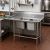 Thumbnail image #2 for Advance Tabco Regaline 94 Series 2-Compartment Sink with Left-Hand Drainboard, 20 x 28 Inch Bowls, 14 Gauge 304 Stainless Steel