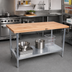 Thumbnail image #2 for John Boos 60-Inch x 24-Inch Edge-Grain Wood Top Work Table with Galvanized Base and Adjustable Undershelf