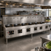Thumbnail image #2 for York 6-Chamber Gas Wok Range with Water-Cooled Top and Chinese Swing Faucets