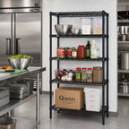 Thumbnail image #2 for Quantum WR63-2142BK 4-Shelf Wire Shelving Starter Unit, 42"W x 21"D x 63"H, Black Epoxy