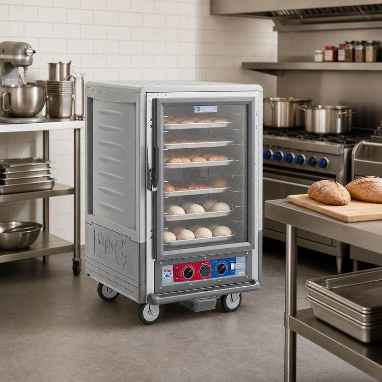 Product image #2 for Metro C5 3 Series Half-Height Combination Heated Holding and Proofing Cabinet, Gray, Full-Length Clear Door