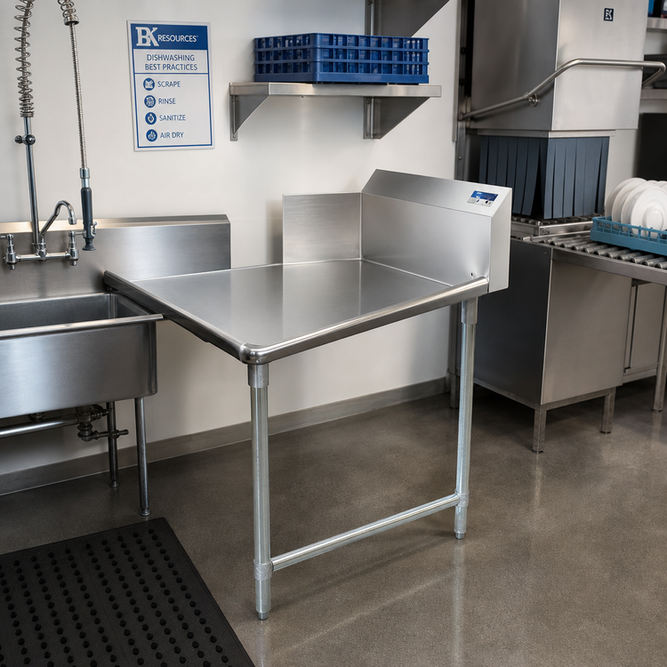 Product image #2 for BK Resources Straight Clean Dish Table, 36 Inch Wide, Left-to-Right Operation, Galvanized Legs