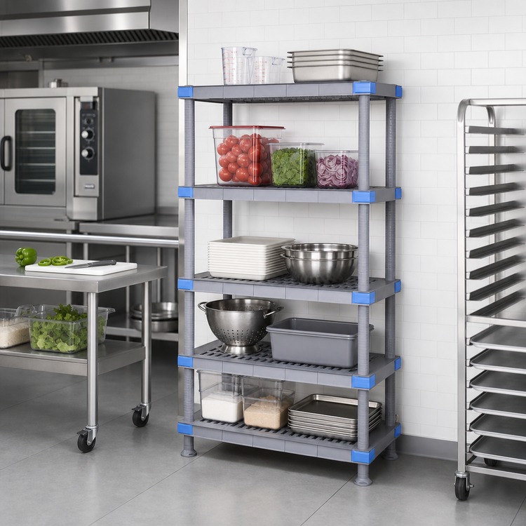 Product image #2 for Millenia 5-Shelf Gray Polymer Starter Shelving Unit, 36"W x 18"D x 50"H