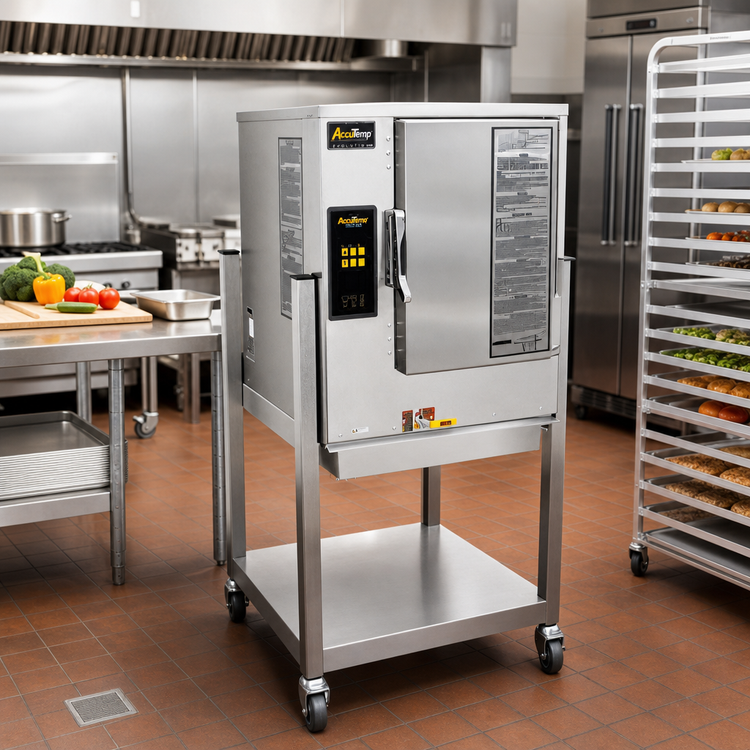 Product image #2 for AccuTemp Evolution Connected Boilerless Natural Gas Convection Steamer, 6-Pan Capacity, with Stand