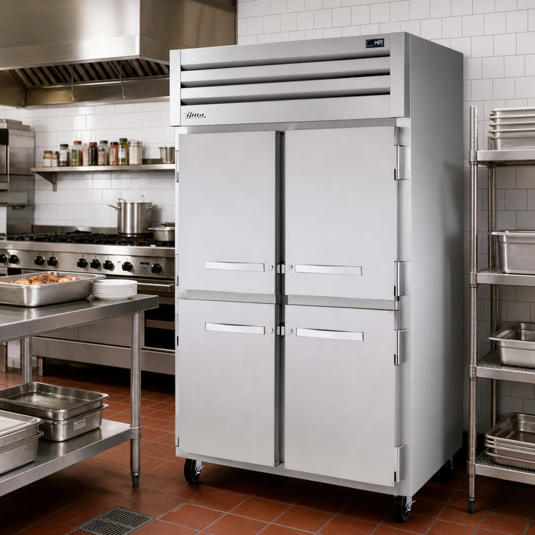 Product image #2 for True SPEC SERIES 2-Section Reach-In Heated Holding Cabinet with 4 Half Swing Doors, Stainless Steel Front & Sides, Aluminum Interior