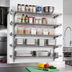 Thumbnail image #2 for Eagle Group QuadTruss 5-Tier Wall-Mounted Wire Shelf Kit, 30 x 18 Inches, Chrome
