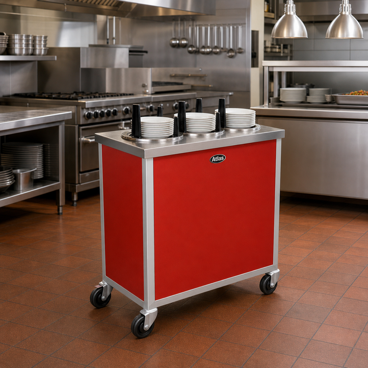 Product image #2 for Atlas Metal MEPD3H-8-1/8 Heated Mobile Triple Stack Plate Dispenser
