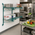 Thumbnail image #2 for Quantum Wall-Mount Cantilever Double Wire Shelving Unit, 42 x 24 Inches, Green Epoxy Antimicrobial Finish