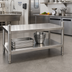 Thumbnail image #2 for Advance Tabco Stainless Steel Dishtable Undershelf, 66 x 24 Inches, with Adjustable Die-Cast Leg Clamps