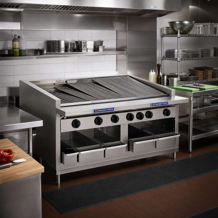 Product image #2 for Bakers Pride Dante Series 72-Inch Radiant Countertop Gas Charbroiler