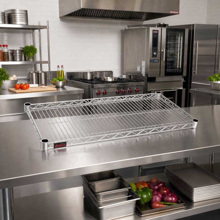 Product image #2 for Eagle Group QuadTruss 54 x 24 Inch Stainless Steel Wire Shelf, 600 lb Capacity