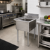 Thumbnail image #2 for Sapphire 1-Compartment Stainless Steel Commercial Sink with 9-3/4 Inch Backsplash and Legs