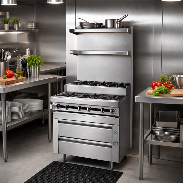 Product image #2 for Titan 12 Inch Modular Heavy Duty Gas Range with 1 Open Burner and 1 Step-Up Burner