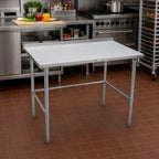 Thumbnail image #2 for John Boos Stallion ST6R1.5-2430GBK 30 x 24 Inch Stainless Steel Work Table, 16-Gauge 300 Series Top, Rear Riser, Open Galvanized Base