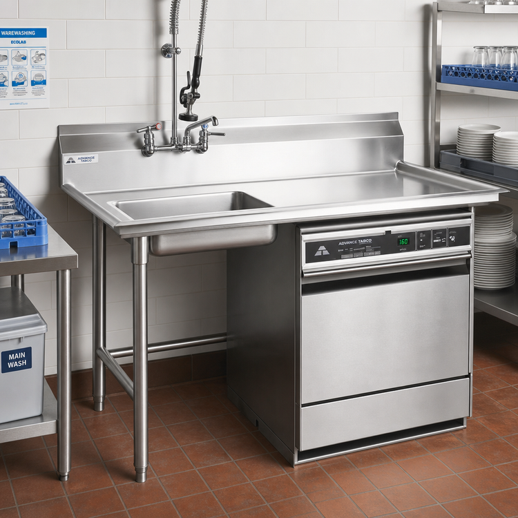 Product image #2 for Advance Tabco 72-Inch Undercounter Dishtable with Left Sink Bowl