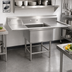 Thumbnail image #2 for Spec-Master FN Series 1-Compartment 14-Gauge 304 Stainless Steel Sink with Left and Right 30-Inch Drainboards, 82 Inch W x 35 Inch D