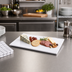 Thumbnail image #2 for American Metalcraft 14-3/4-Inch x 8-1/4-Inch Rectangular Melamine Faux Slate Serving Platter, White
