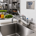 Thumbnail image #2 for T&S Brass B-1111-WH4 4-Inch Centers Deck-Mount Workboard Mixing Faucet with 8-Inch Swing Nozzle