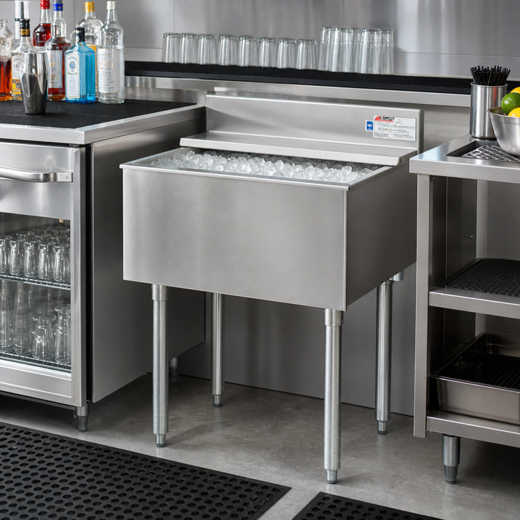 Product image #2 for Eagle Group 2200 Series 18-Inch Underbar Ice Bin/Cocktail Unit, 12-Inch Deep Liner, 65 lb Capacity