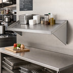 Thumbnail image #2 for Klinger's Trading SW2162 Wall-Mounted Enclosed Slanted Shelf, 62 x 19 in, 16-Gauge 304 Stainless Steel