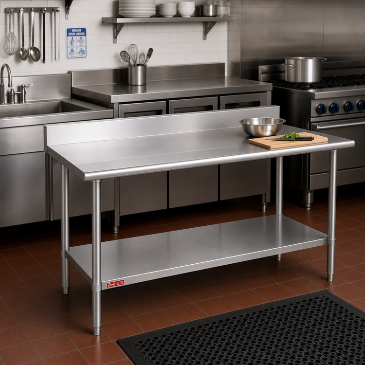 Product image #2 for Duke Supreme 30-Inch x 24-Inch Stainless Steel Work Table with 5-Inch Riser and Undershelf