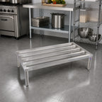 Thumbnail image #3 for John Boos JB07 1-Tier Stainless Steel Dunnage Rack, 34"W x 30"D x 12"H, All-Welded with Adjustable Bullet Feet