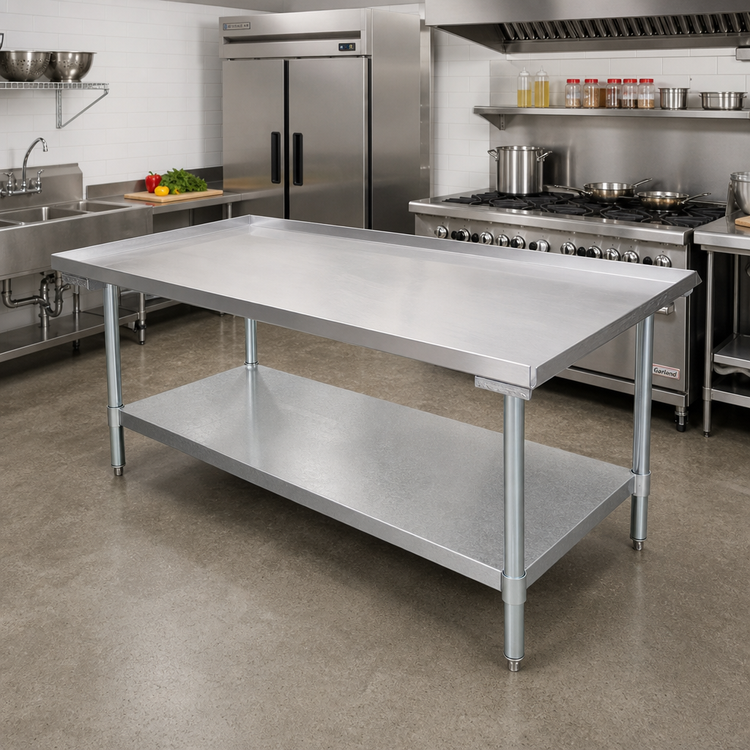 Product image #2 for BK Resources Economy Equipment Stand, 72-Inch x 30-Inch, Stainless Steel Top, Galvanized Base